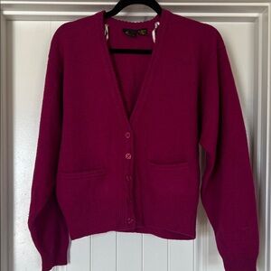 Vintage Liz Claiborne sport Fuchsia Cardigan Sweater